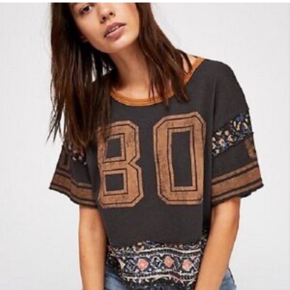 We The Free Black & Brown '80' Short Sleeve Graphic Tee